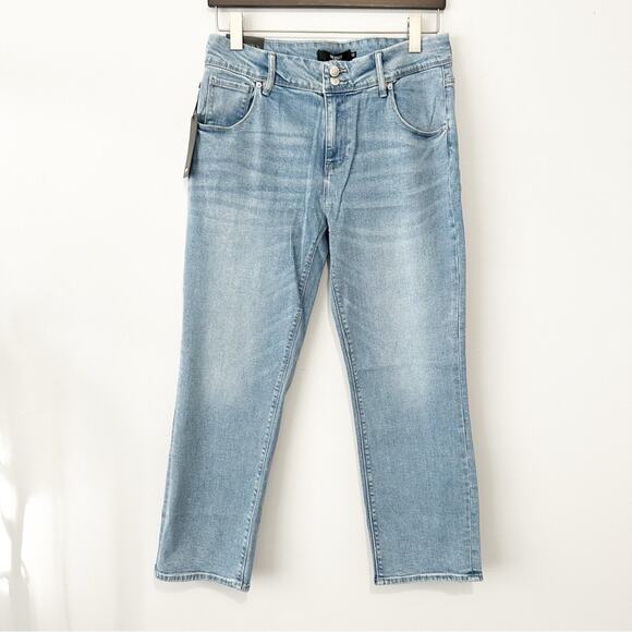 Hudson Jeans mid rise straight leg blue denim size 32 size 12 stretch NWT - Picture 1 of 8